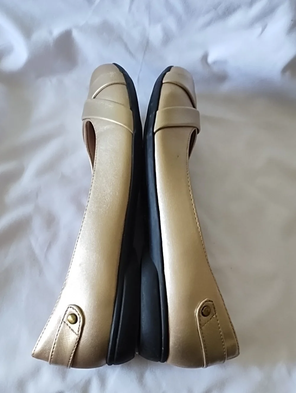 LifeStride Metallic Gold Women's Ballet Flats